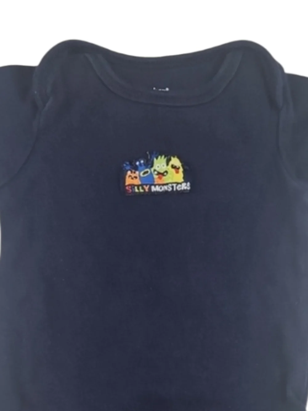 Vintage Newborn Baby Onsie Gerber Silly Monsters Jumpsuit Navy Blue NB